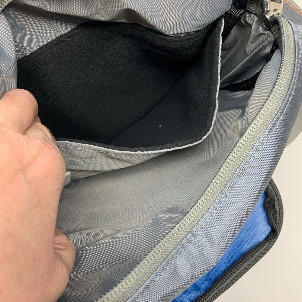 LL Bean Messenger‎ Crossbody Bag Tablet Field Rip Stop Travel Blue Gray Black - Picture 7 of 12